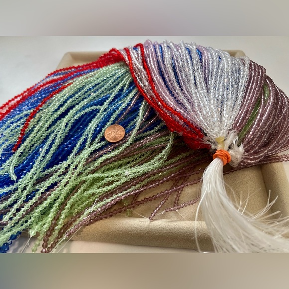 200 Strands Glass Crystal bicone Beads 3mm - 4mm green red blue clear lot - Picture 11 of 13